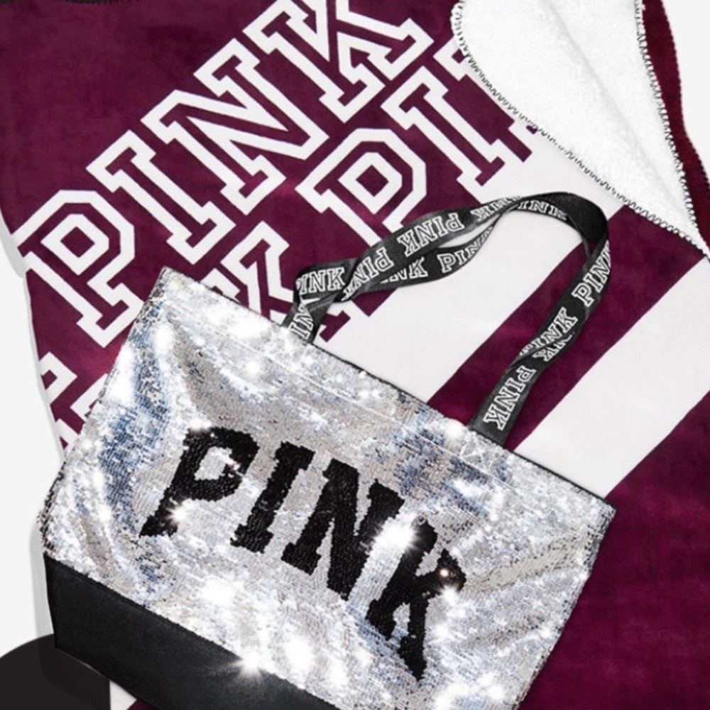 Victoria Secret PINK shepra blanket and tote combo